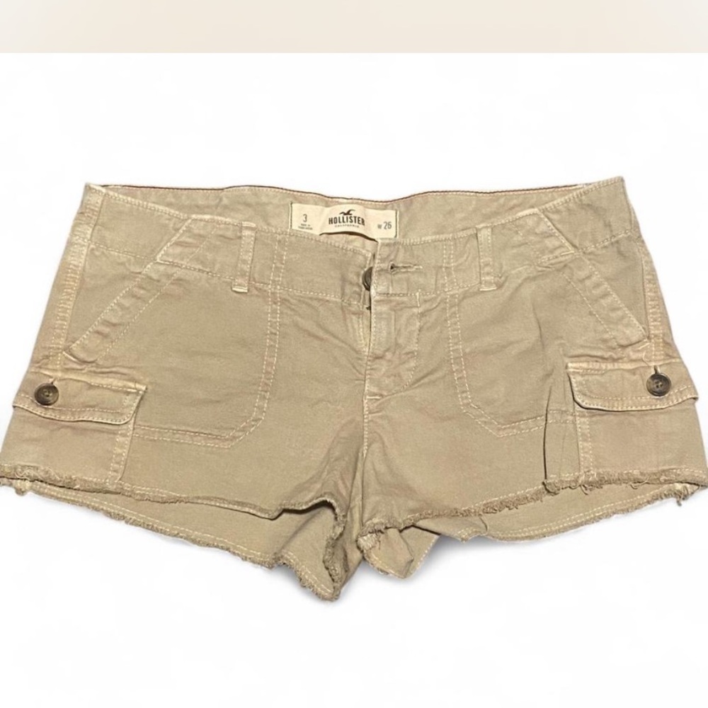 Y2K Hollister Women's Beige Cargo Shorts